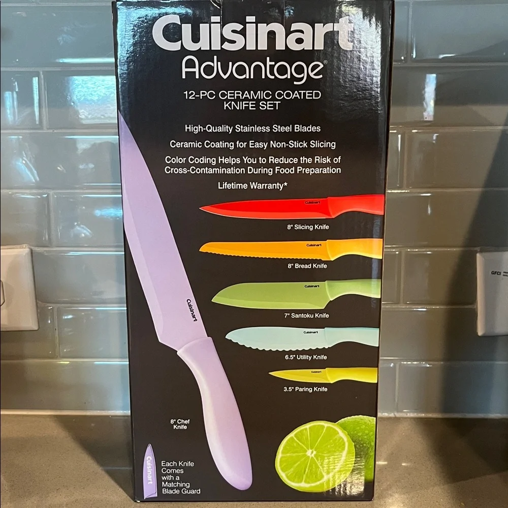 Cuisinart Advantage Ceramic Coated Knife Set with Colorful Blades